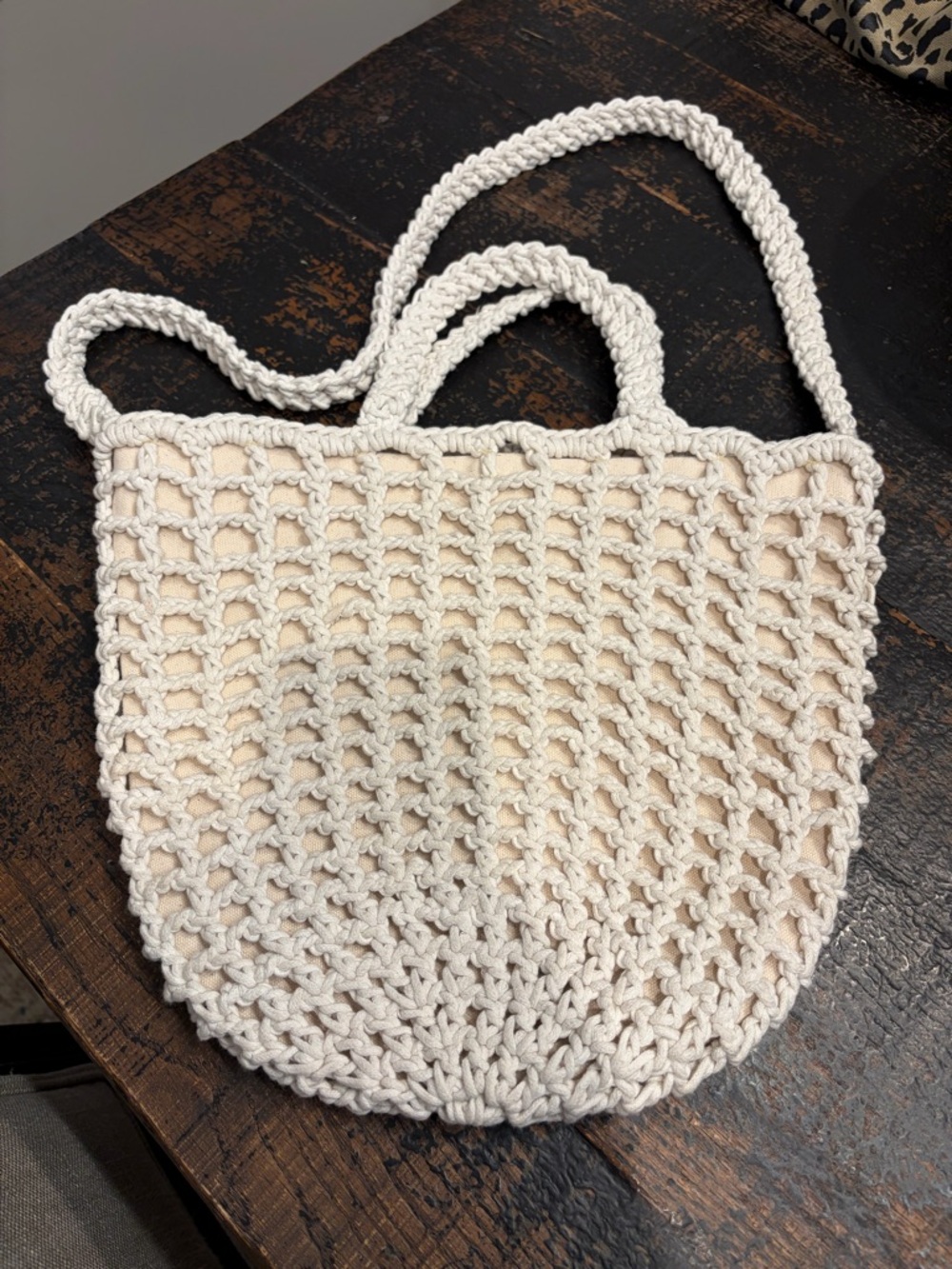 Madewell crochet rope bag / canvas lined like new - Picture 2 of 9